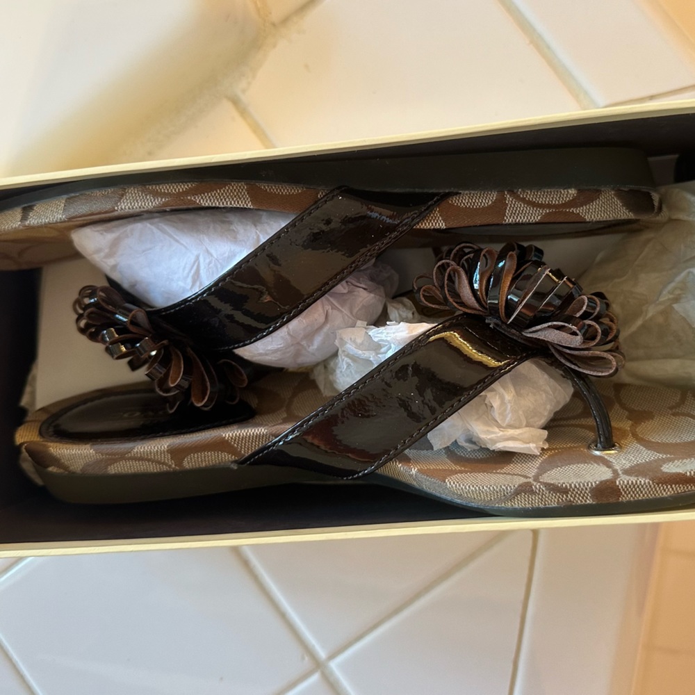 Coach Patent Sandal